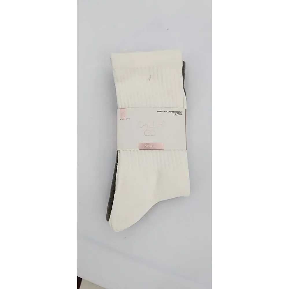 New NWT Calia Studio Women's Gripper Crew Socks 2-‎ Pack